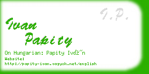 ivan papity business card